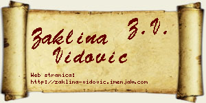 Žaklina Vidović vizit kartica